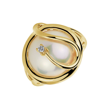Prsteň s perlou a diamantom Nautical Harmony