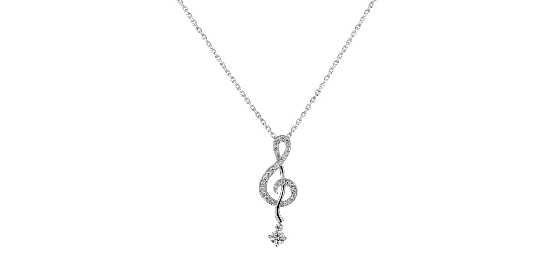 Přívěsok s diamantmi Treble Clef