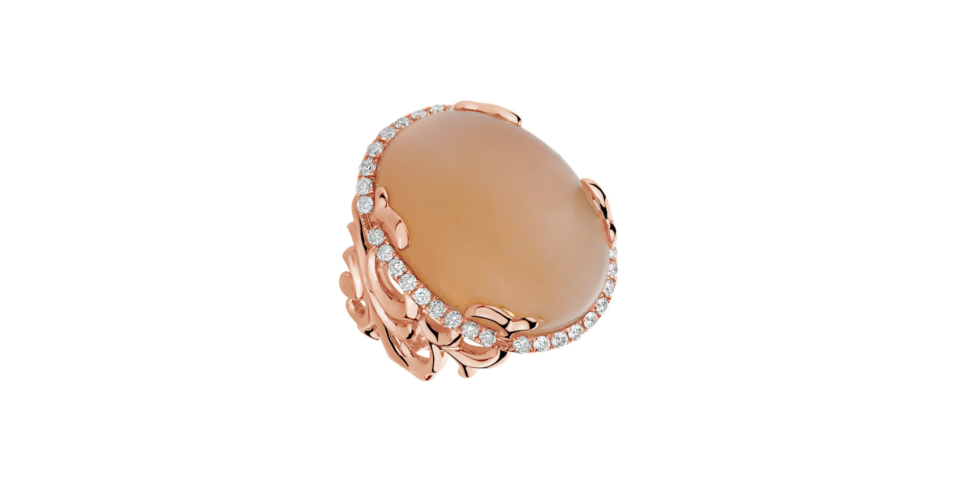 Prsteň s mesačným kameňom a diamantmi Delpha