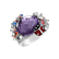 Prsteň s ametystom, diamantmi a emailmi Lilac4