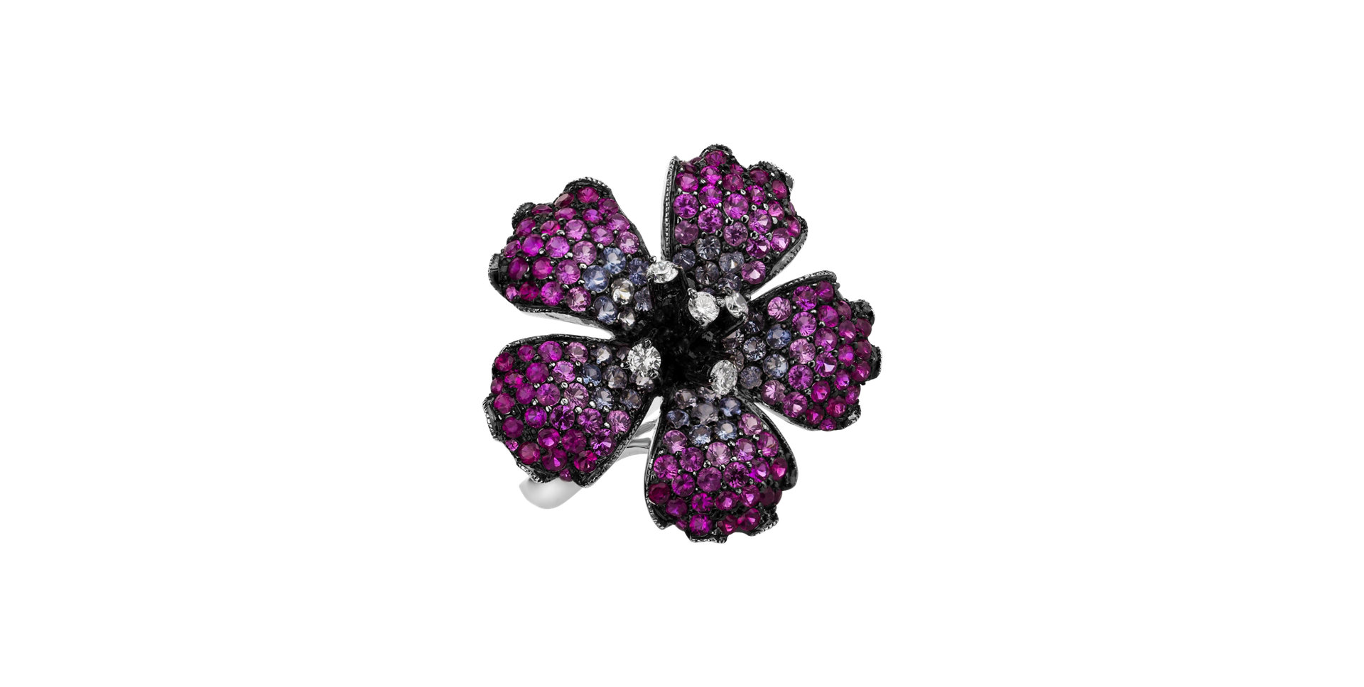 Prsteň s diamantmi, rubínmi a zafírmi Andree