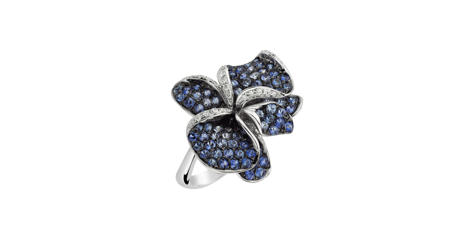 Prsteň s diamantmi a zafírmi Samantha