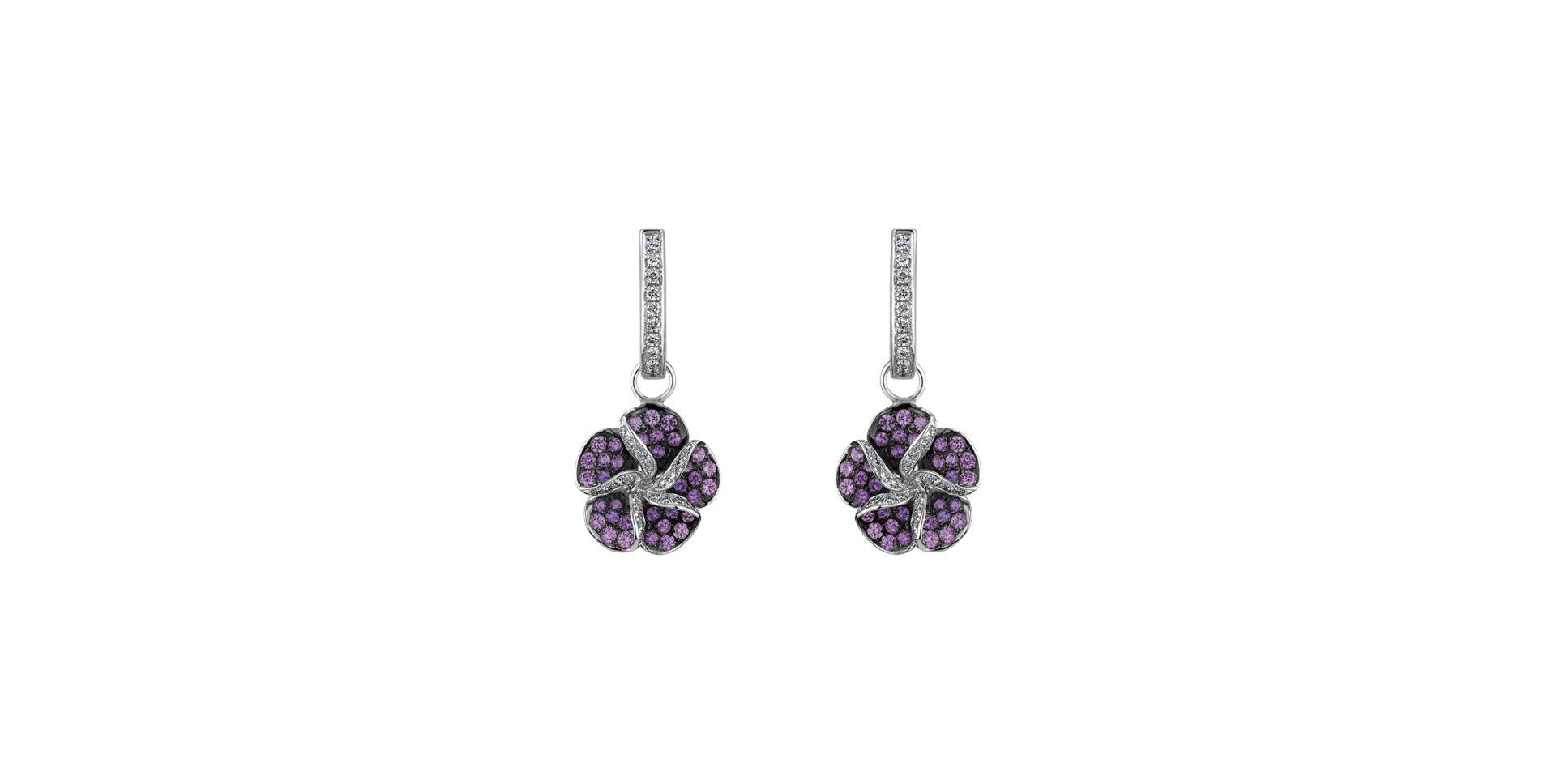 Náušnice s diamantmi a zafírmi Carrousel