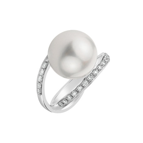 Prsteň s perlou a diamantmi Aphrodite Charm
