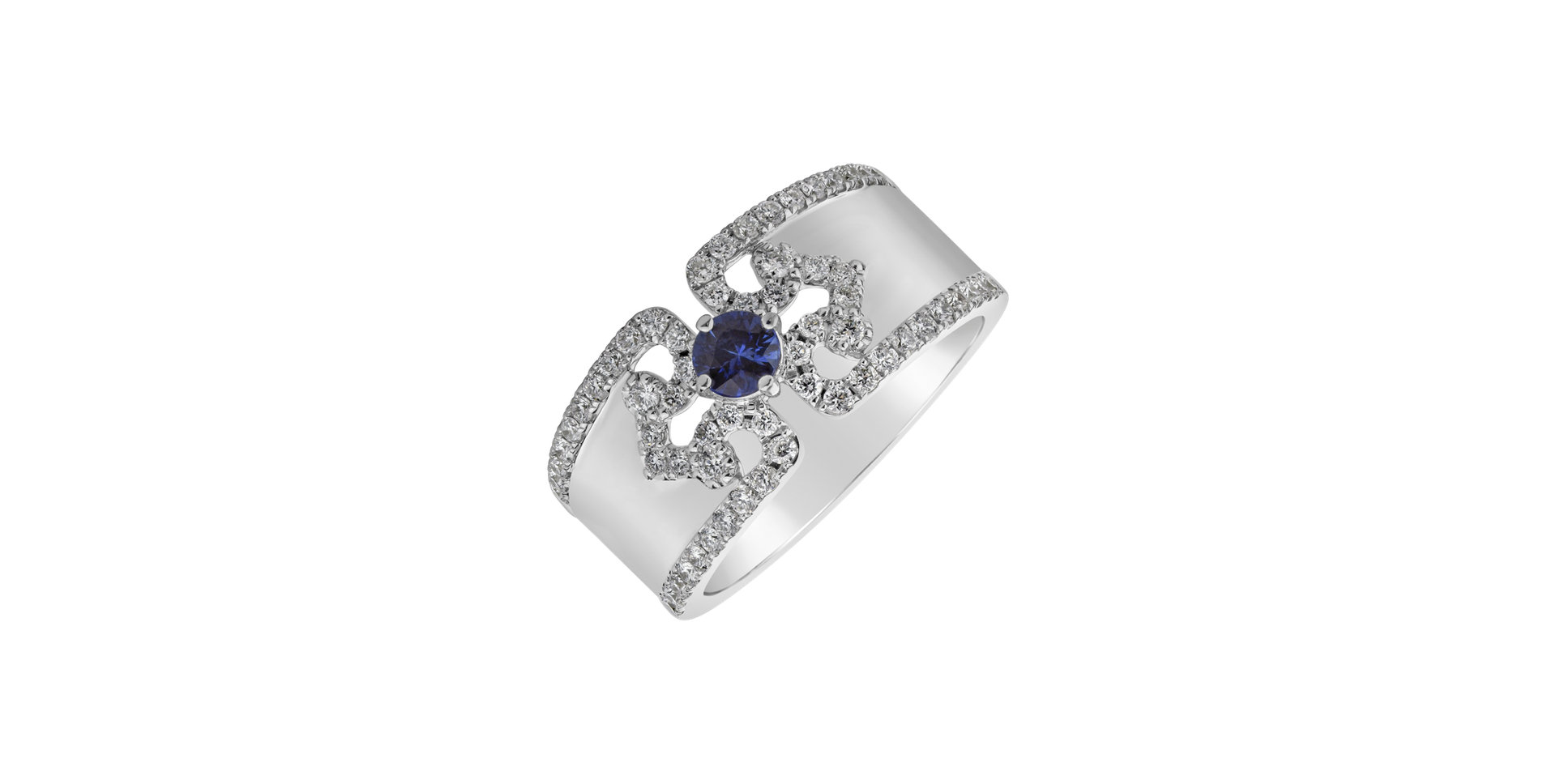 Prsteň s zafírom a diamantmi Royal Sapphire