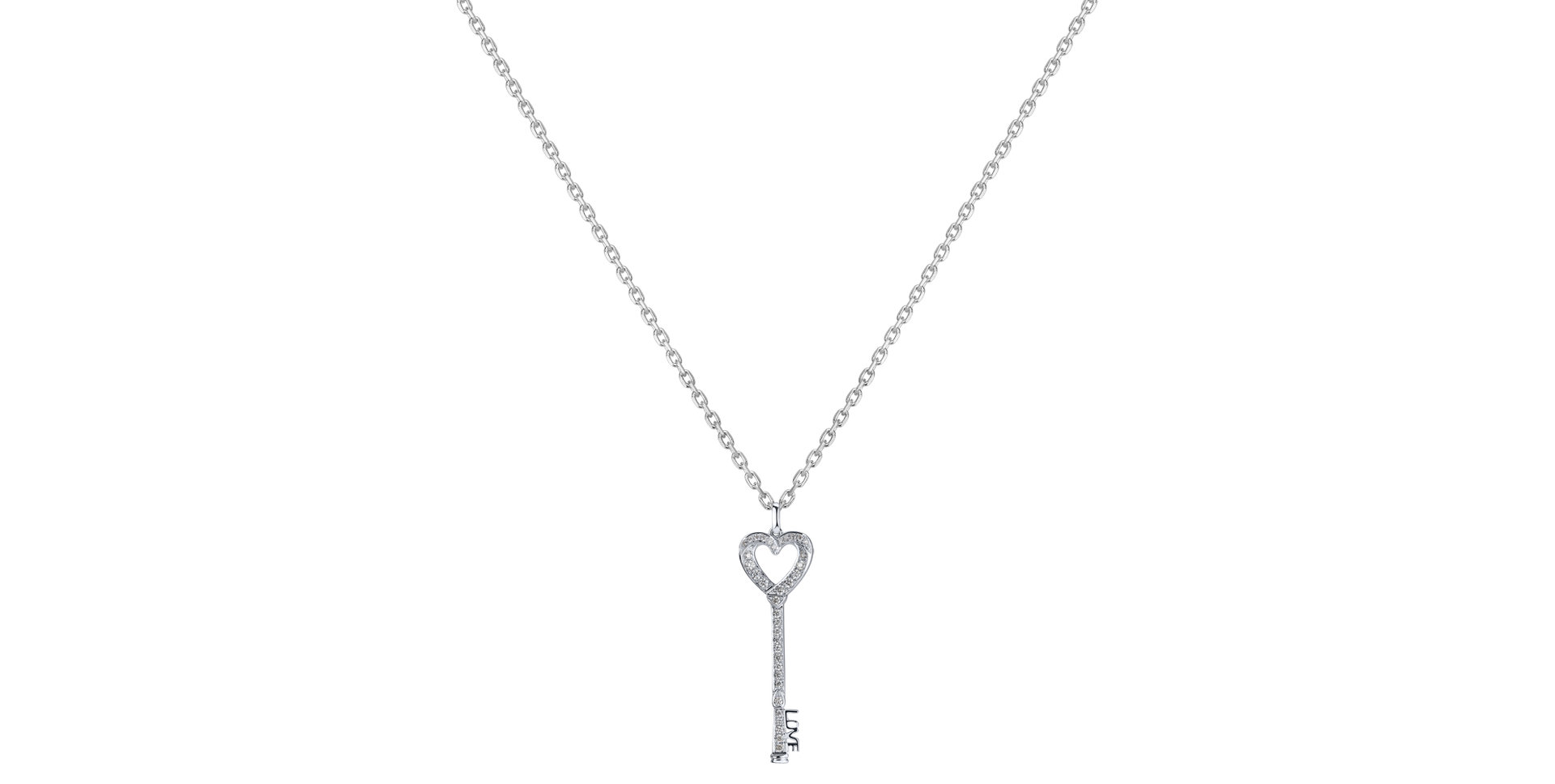 Přívěsok s diamantmi Heart Key