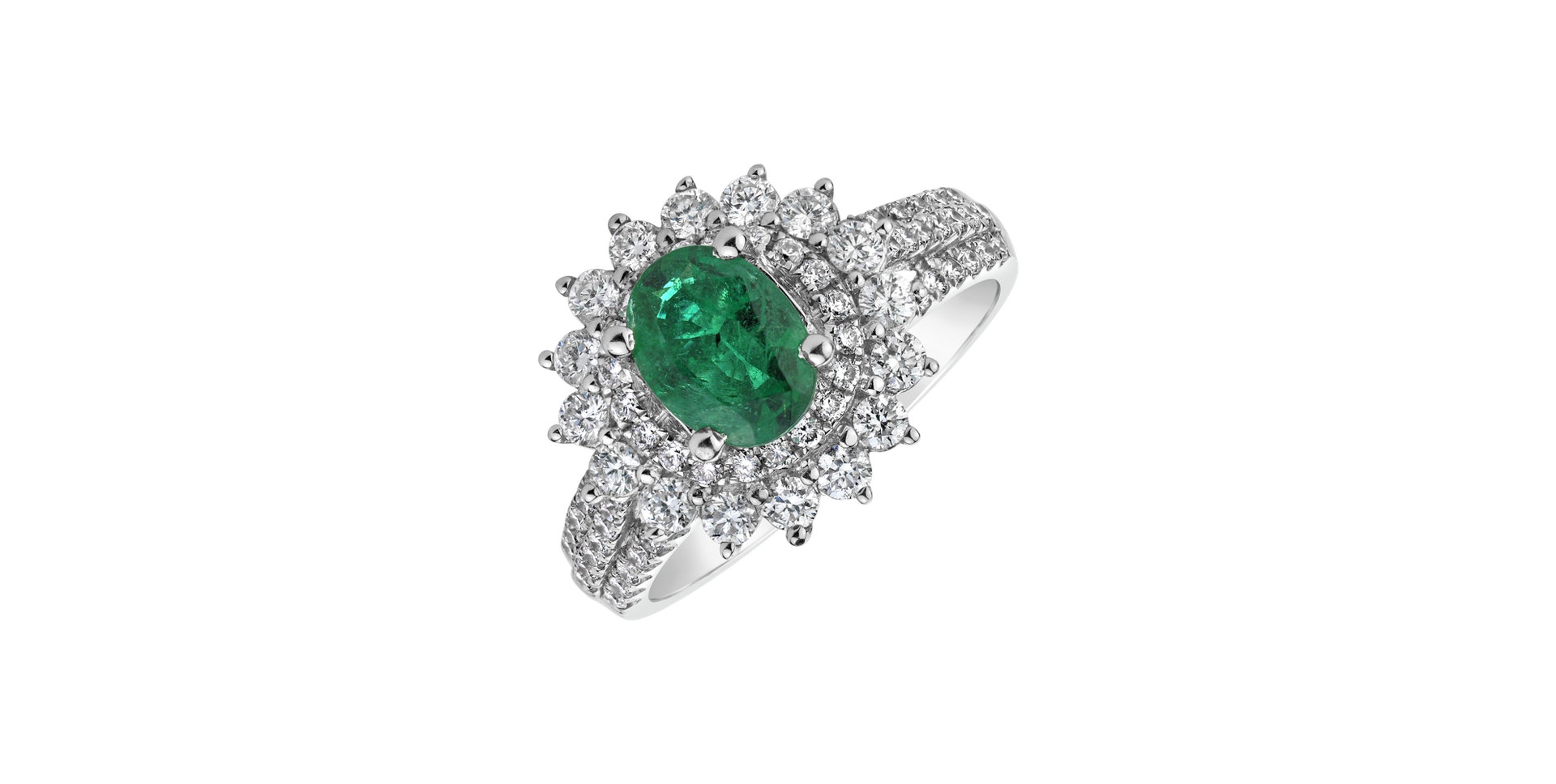 Prsteň so smaragdom a diamantmi Green Cabinet