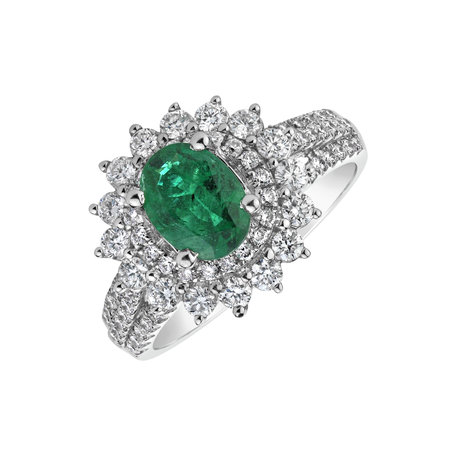 Prsteň so smaragdom a diamantmi Green Cabinet