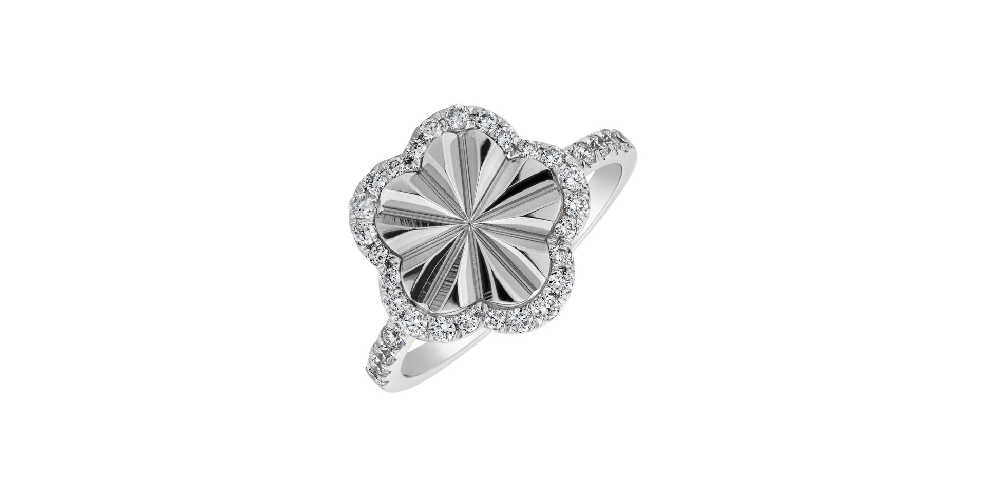 Prsteň s diamantmi Flower Geometry