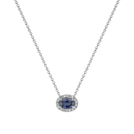 Přívěsok s řetízkom so zafírom a diamantmi Noble Elegance