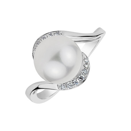 Prsteň s perlou a diamantmi Manaitios