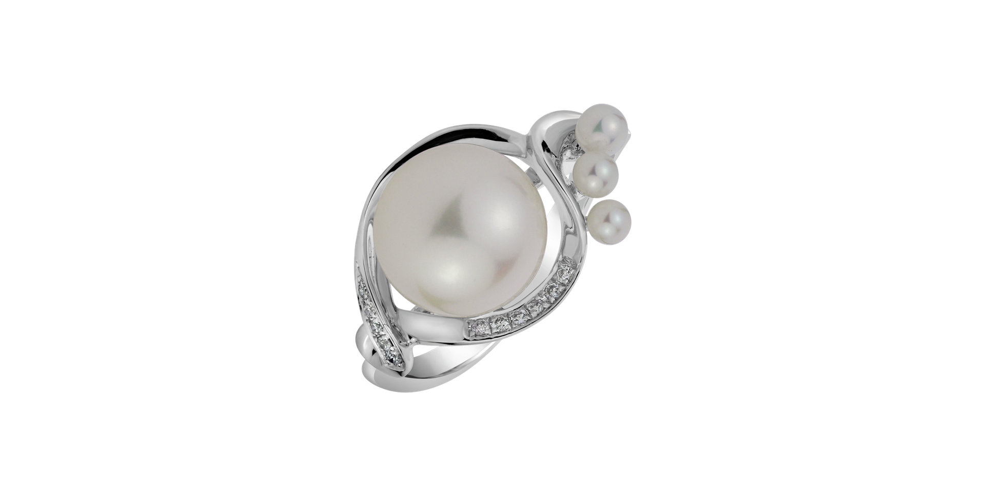 Prsteň s perlou a diamantmi Princess Pearl