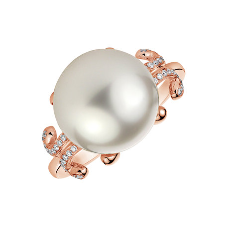 Prsteň s perlou a diamantmi Tussaud