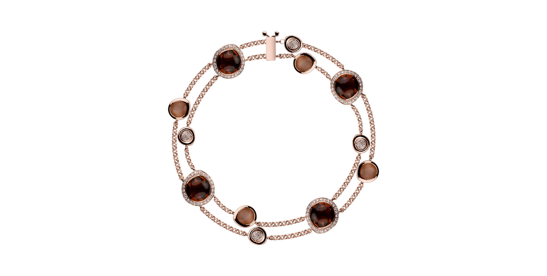 Náramok s diamantmi , citrínmi a mesačnými kameňmi Rainbow Countess