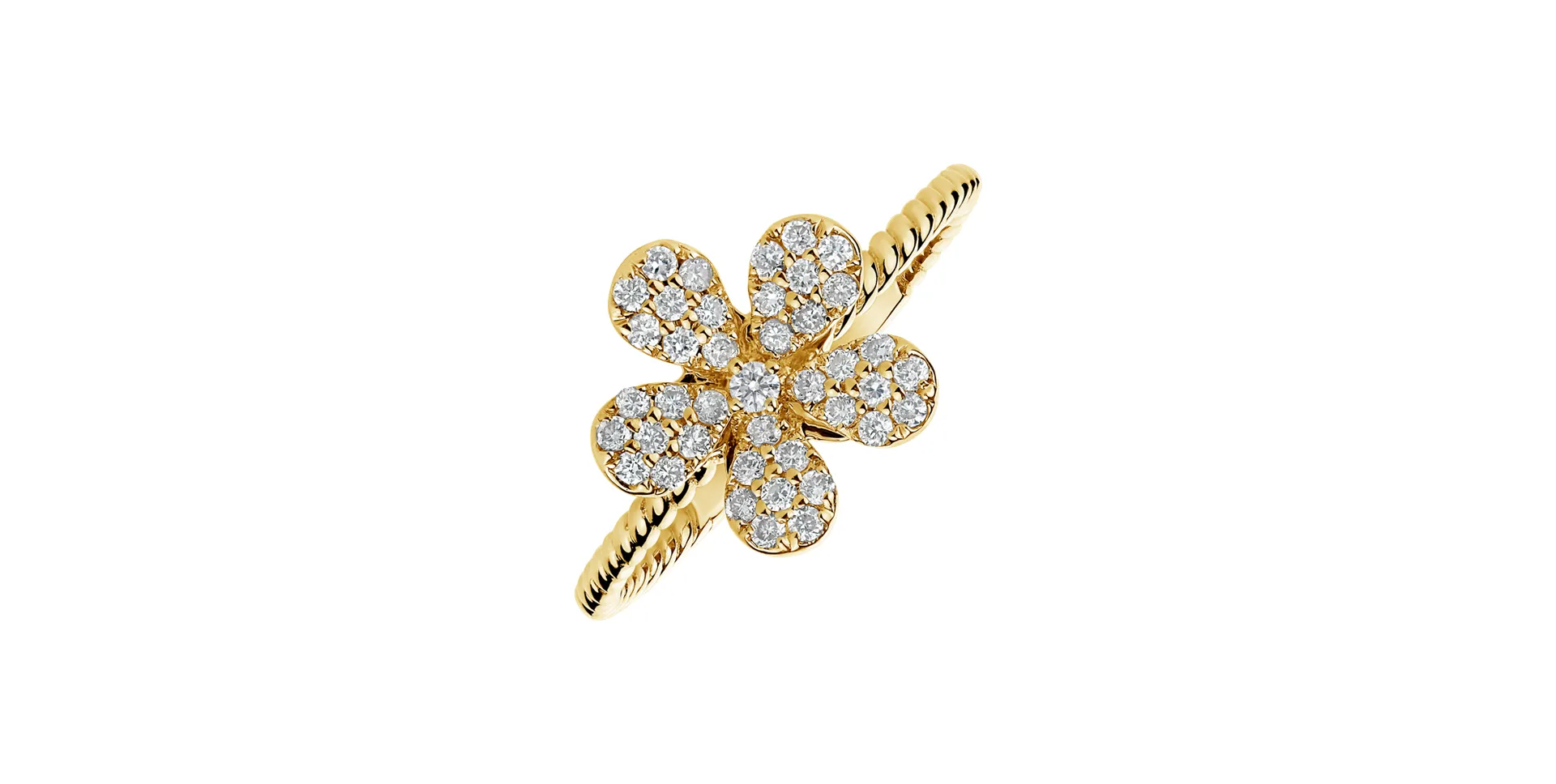 Prsteň s diamantmi Sun Daisy
