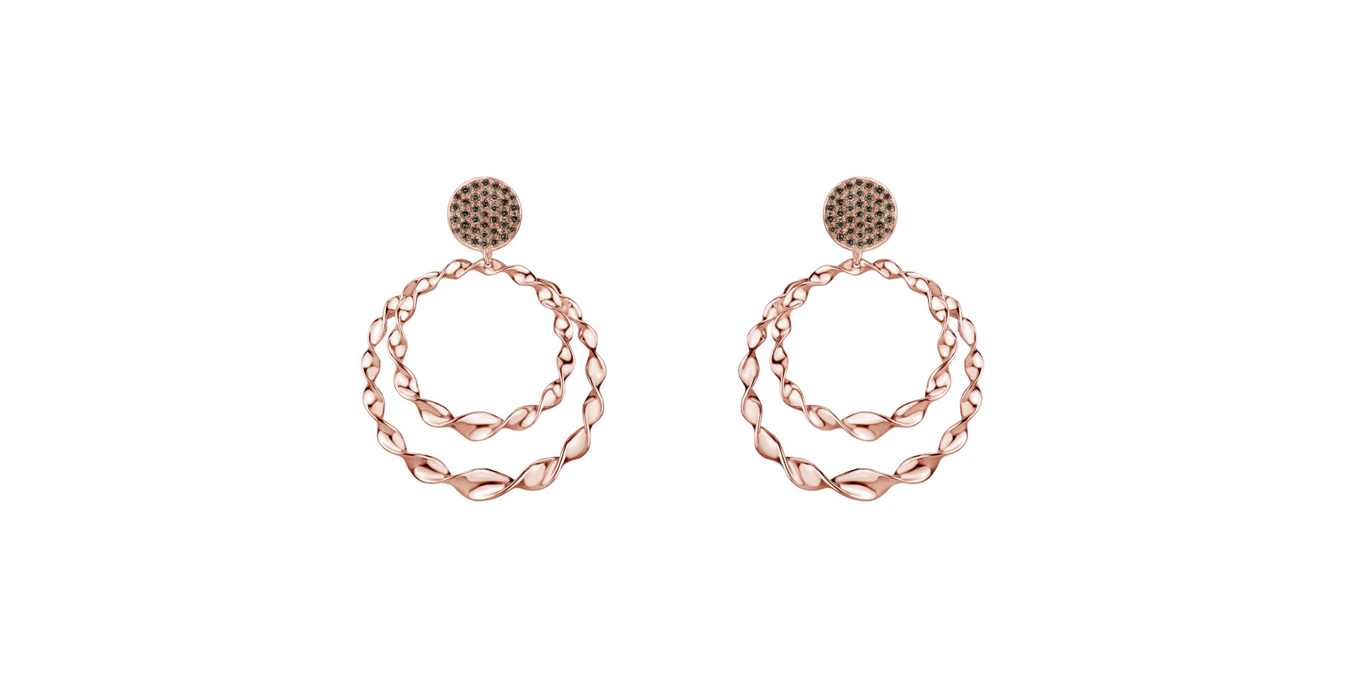 Náušnice s hnedými diamantmi Arabic Treasure