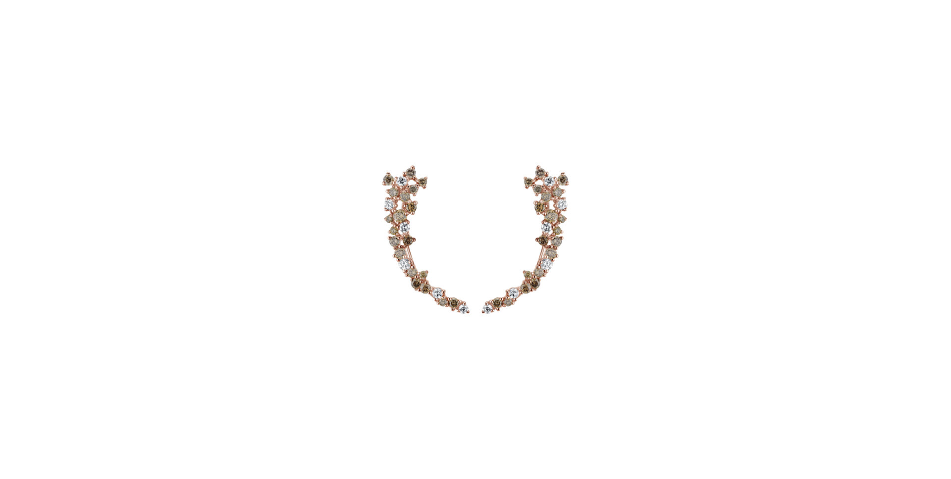 Náušnice s bielymi a hnedými diamantmi Tahlia