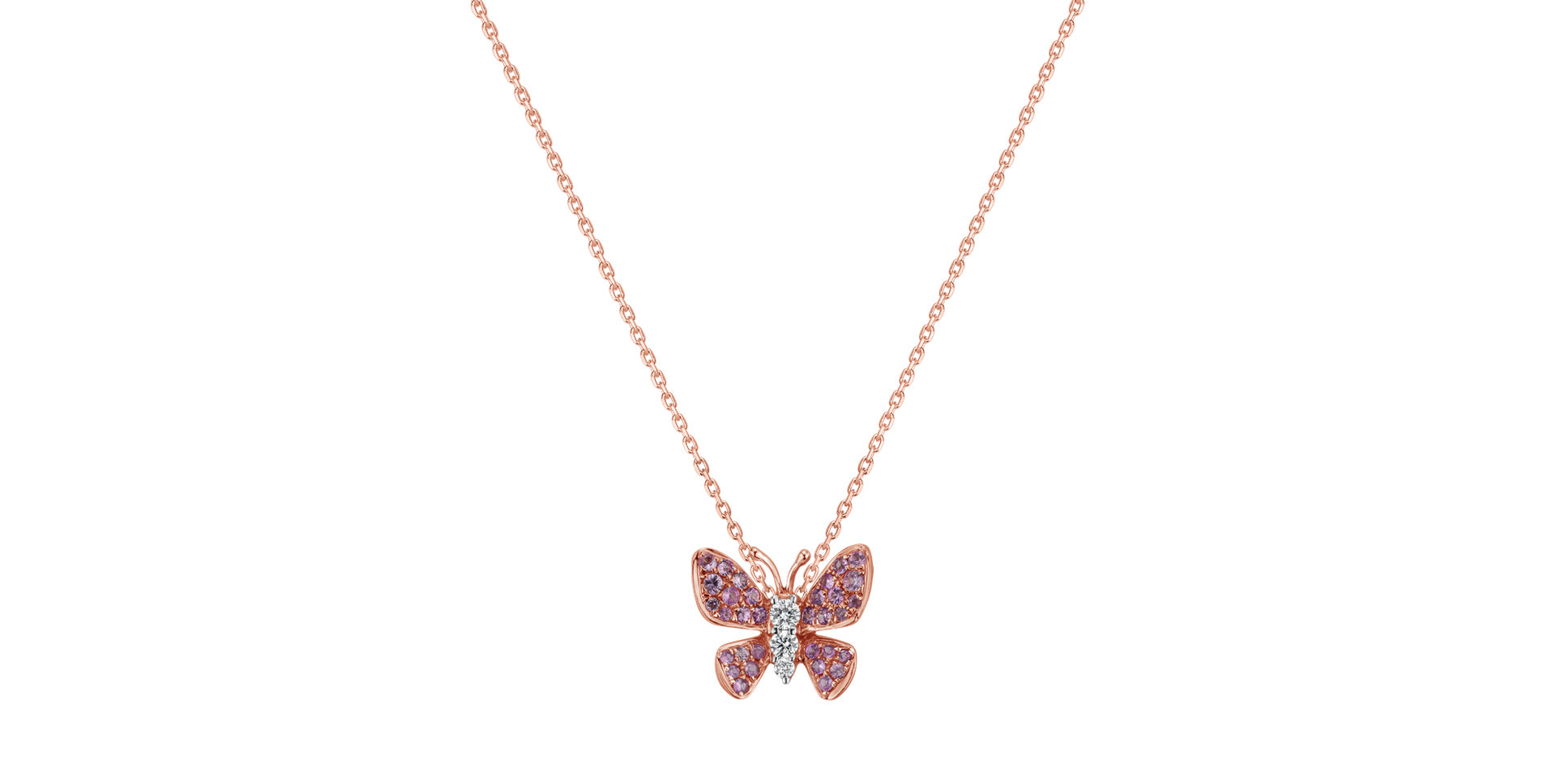 Přívěsok s diamantmi a zafírmi Versailles Butterfly