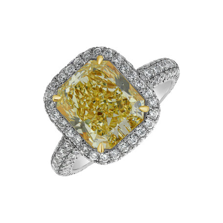 Prsteň s bielymi a žltými diamantmi Alchemy Gem