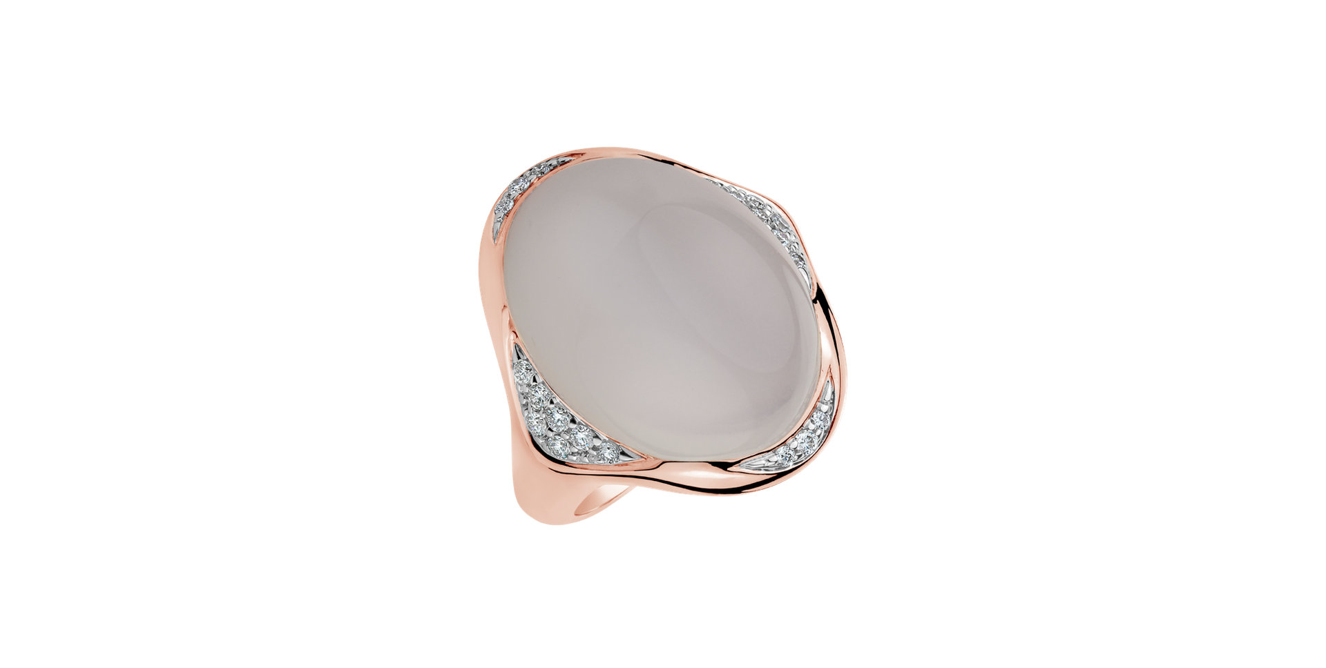 Prsteň s mesačným kameňom a diamantmi Moon Sliver