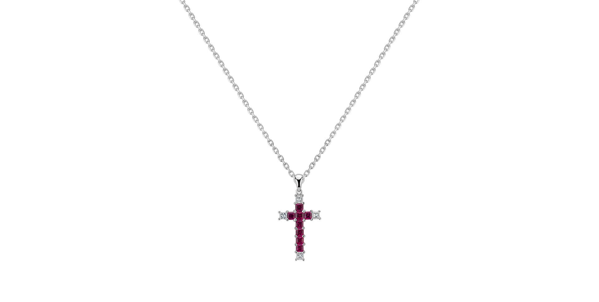 Přívěsok s diamantmi a rubínmi Blood Cross
