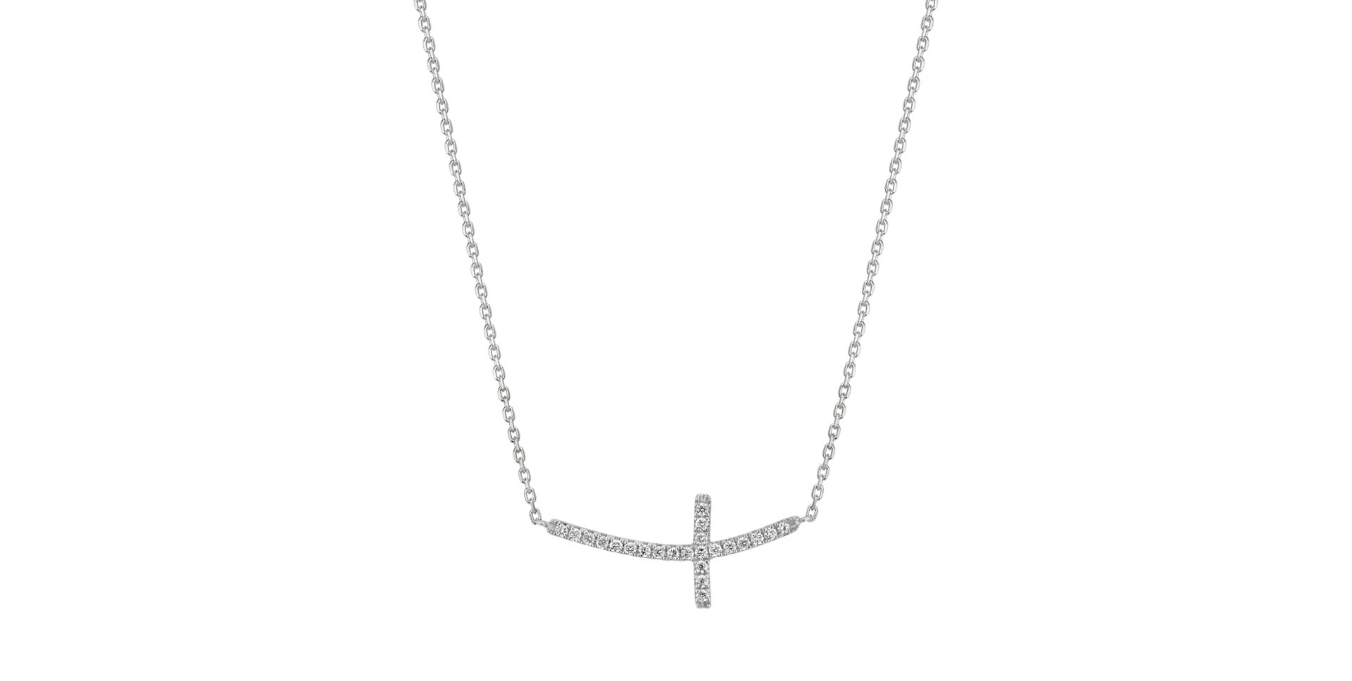 Náhrdelník s diamantmi Glossy Cross