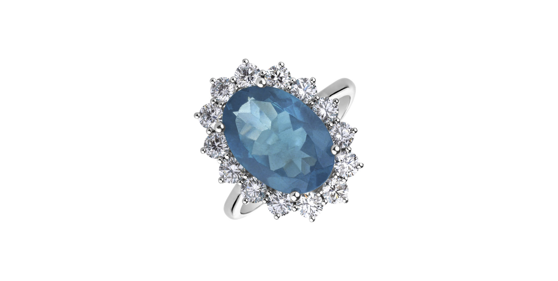 Prsteň s apatitom a diamantmi Sky Goddess