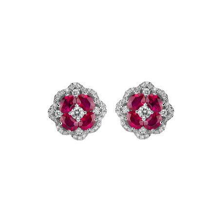 Náušnice s diamantmi a rubínmi Luxy Mirage