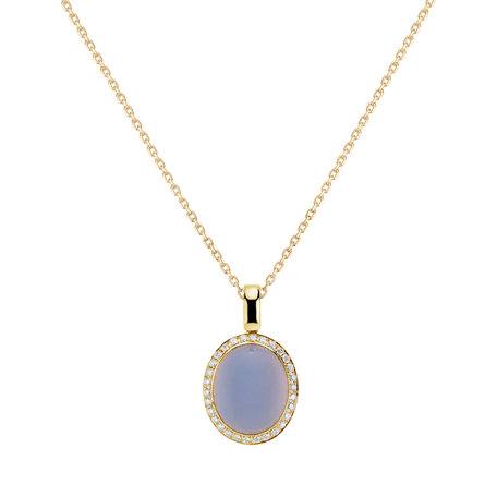 Přívěsok s chalcedonom a diamantmi Magic Blossom
