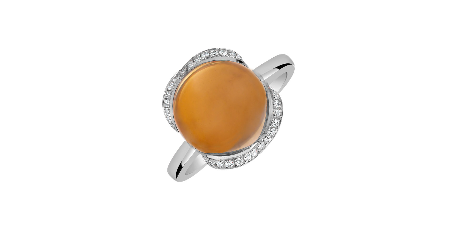 Prsteň s quartzom a diamantmi Rainbow Princess