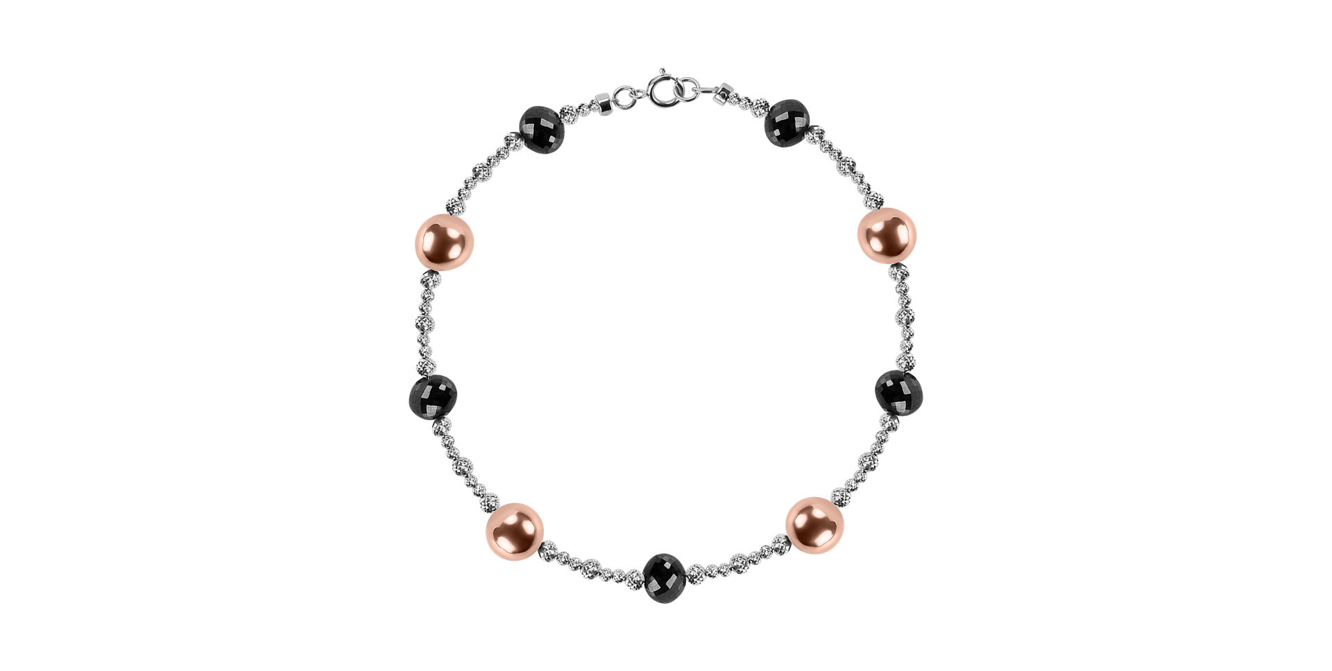 Náramok s čiernymi a bielymi diamantmi Nathan