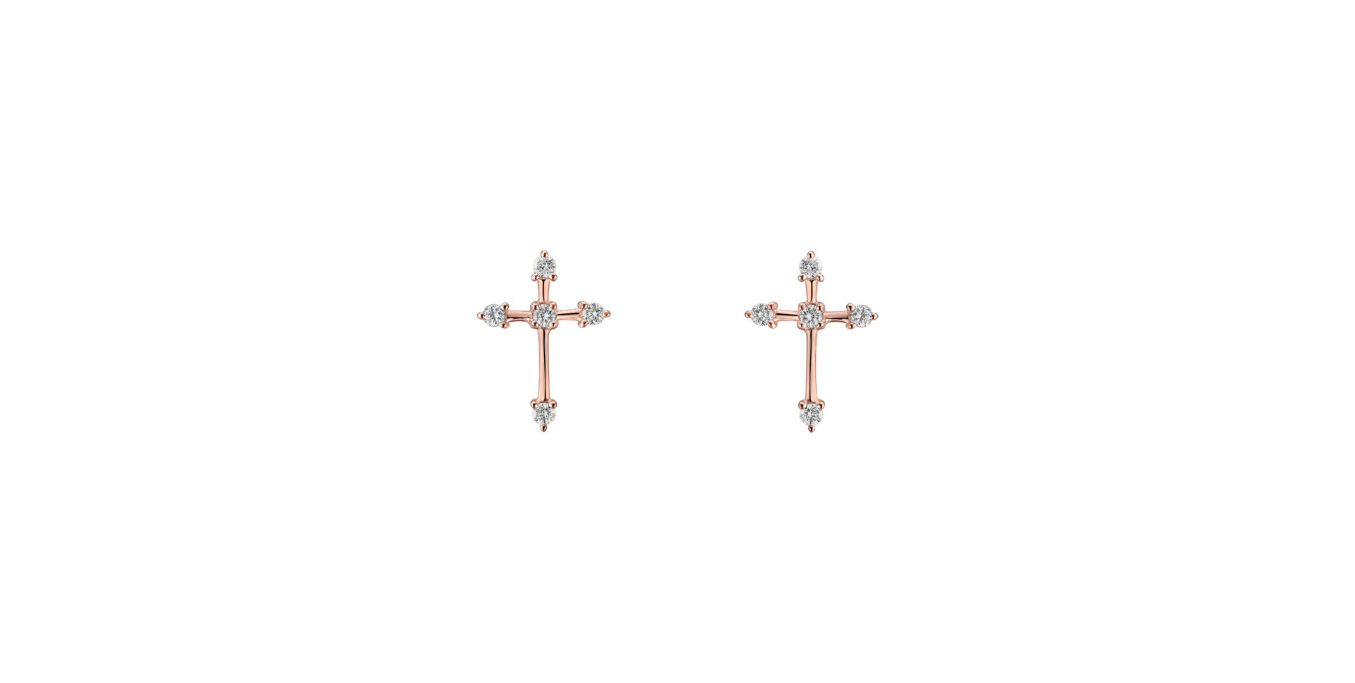Náušnice s diamantmi Passion Cross