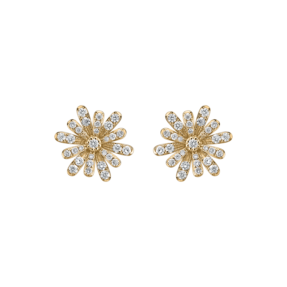 Náušnice s diamantmi Flower Flush