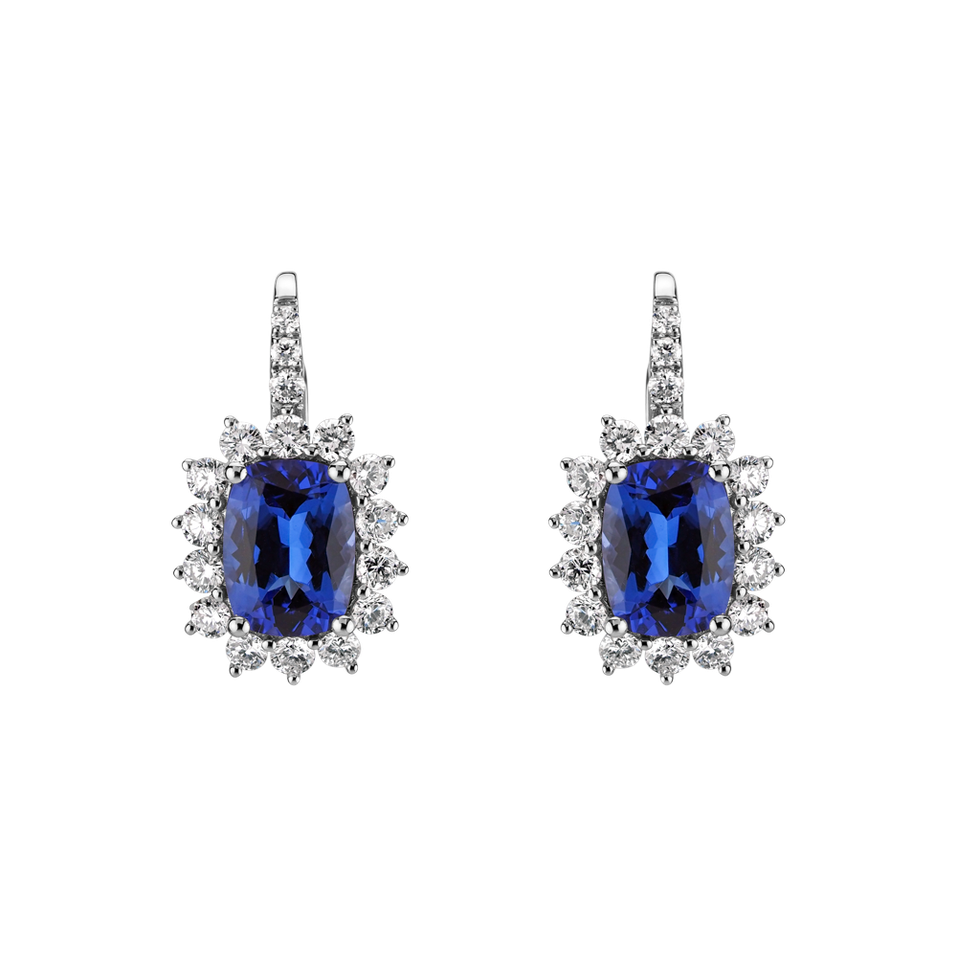 Náušnice s tanzanitom a diamantmi Seraph Spark