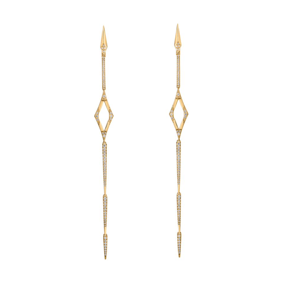 Náušnice s diamantmi Charming Spear