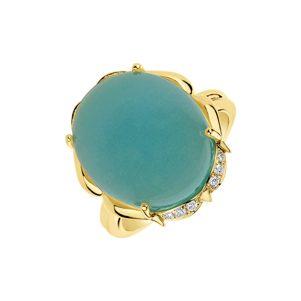 Prsteň s chalcedonom a diamantmi Miracle Temptation