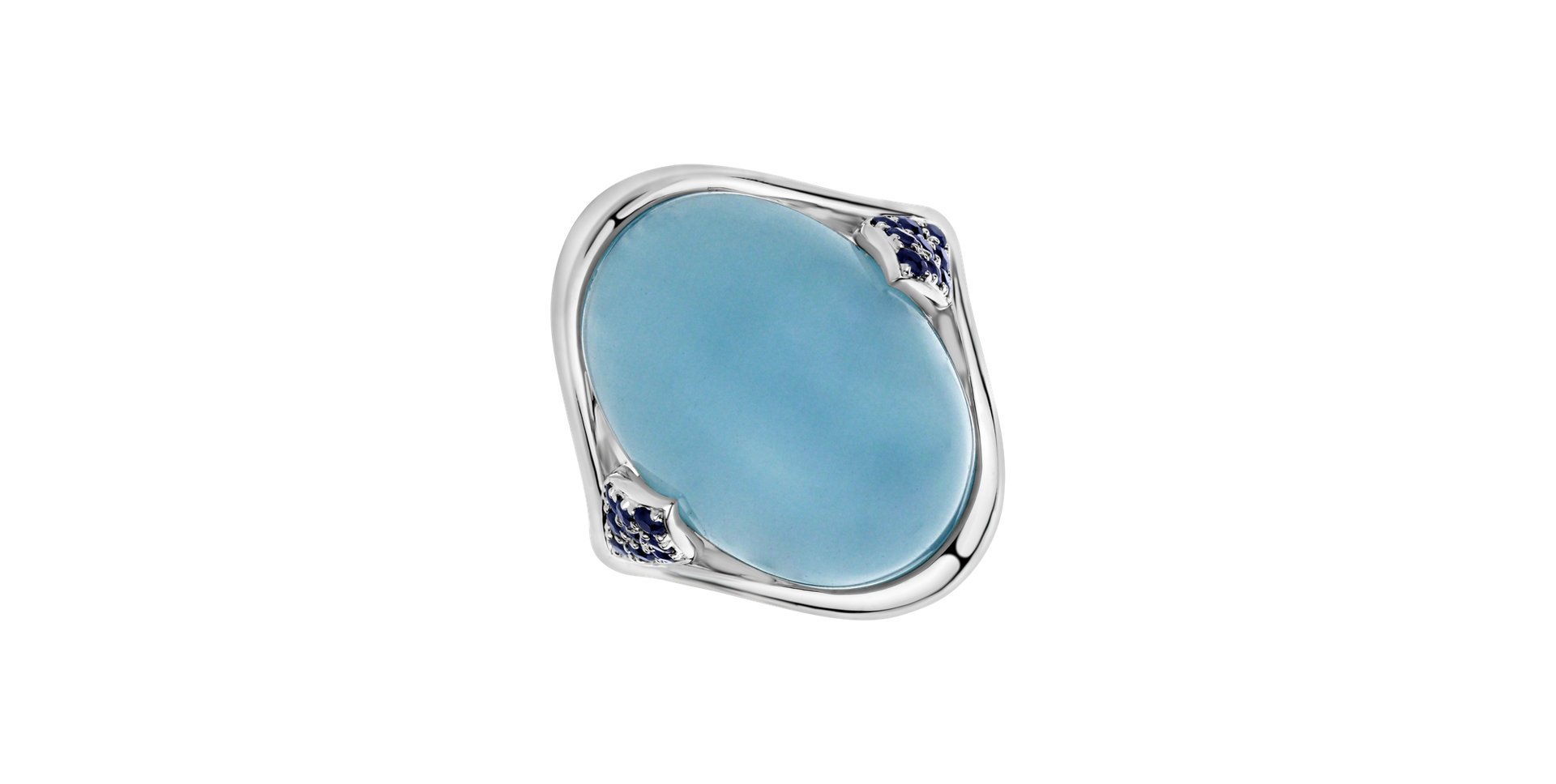 Prsteň s akvamarínom a zafírmi Akvamarine Beauty