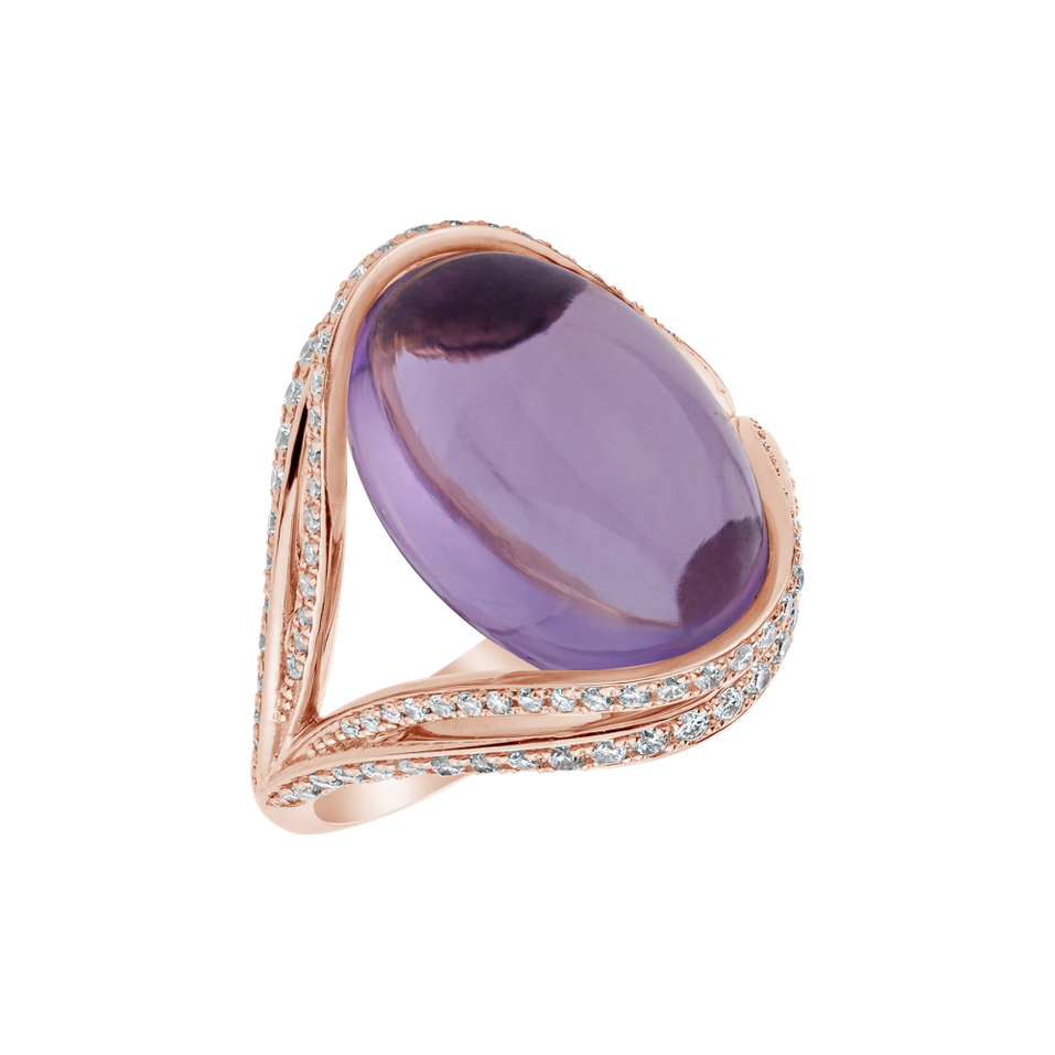 Prsteň s ametystom a diamantmi Magical Countess