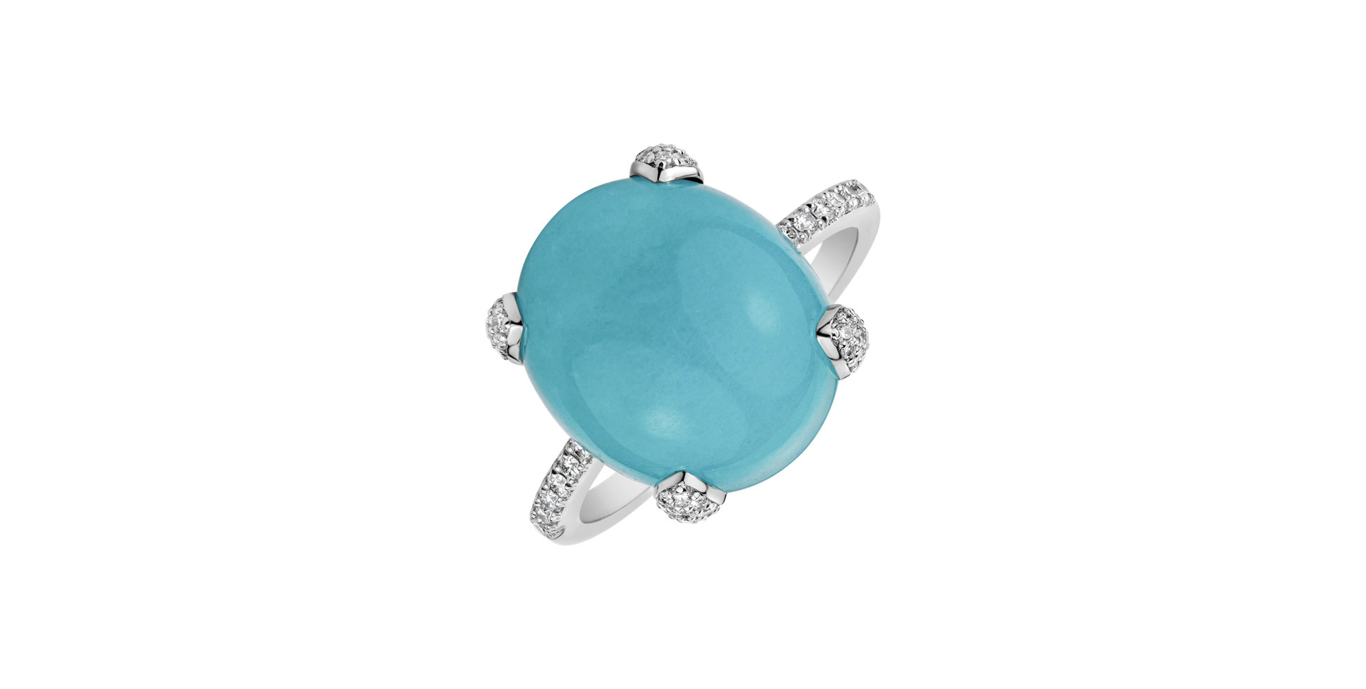 Prsteň s amazonitom a diamantmi Niche