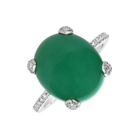Prsteň s chalcedonom a diamantmi Niche