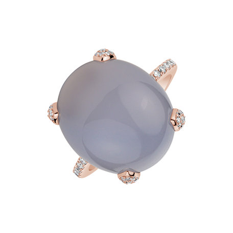 Prsteň s chalcedonom a diamantmi Niche