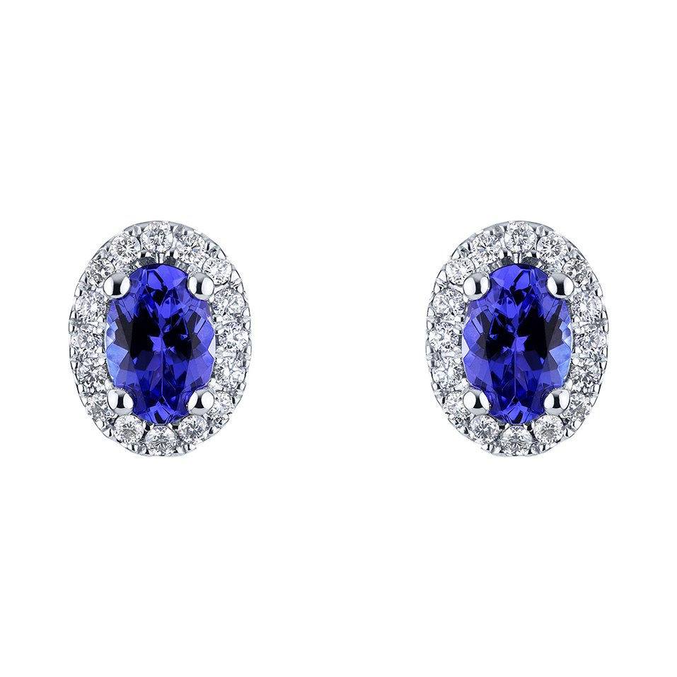 Náušnice s tanzanitom a diamantmi Imperial Allegory