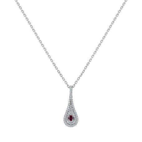 Přívěsok s rhodolitom a diamantmi Classy Drop