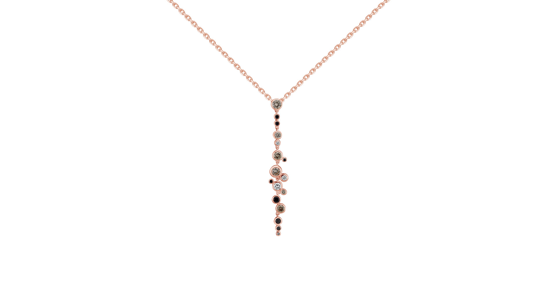 Přívěsok s bielymi, hnedými a čiernymi diamantmi Heaven Waterfall