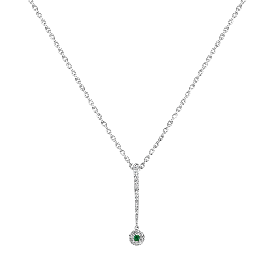 Přívěsok so smaragdom a diamantmi Sparkling Exclamation