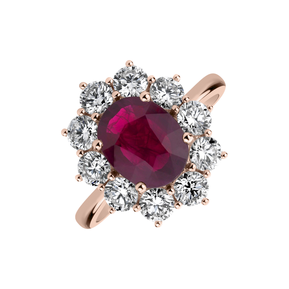 Prsteň s rubínom a diamantmi Princess Joy