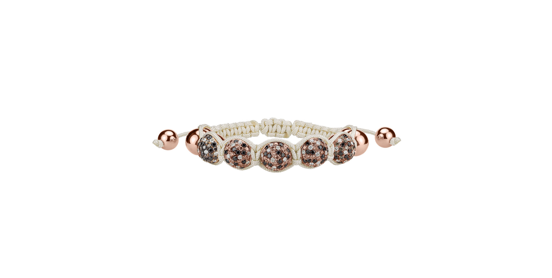 Náramok s diamantmi Beige Shamballa