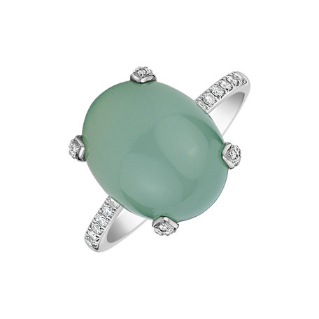 Prsteň s chalcedonom a diamantmi Niche