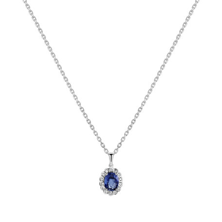 Přívěsok so zafírom a diamantmi Glamour Princess