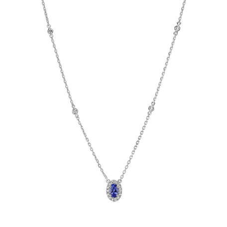 Náhrdelník s tanzanitom a diamantmi Space Gem